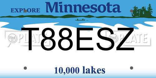 T88ESZ Minnesota License Plate