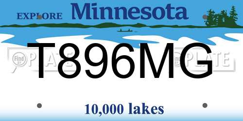 T896MG Minnesota License Plate