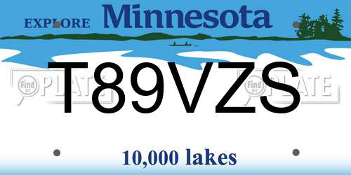 T89VZS Minnesota License Plate