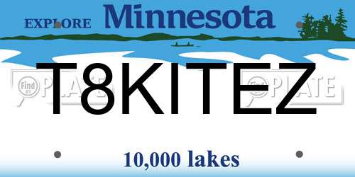 T8KITEZ Minnesota License Plate
