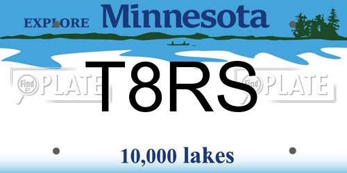 T8RS Minnesota License Plate