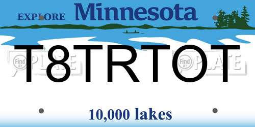 T8TRTOT Minnesota License Plate