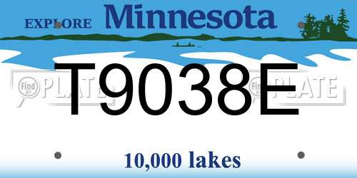 T9038E Minnesota License Plate