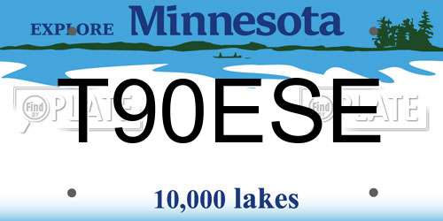 T90ESE Minnesota License Plate