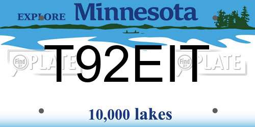 T92EIT Minnesota License Plate