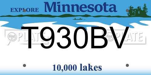 T930BV Minnesota License Plate