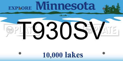 T930SV Minnesota License Plate