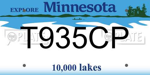 T935CP Minnesota License Plate