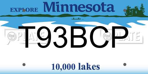 T93BCP Minnesota License Plate