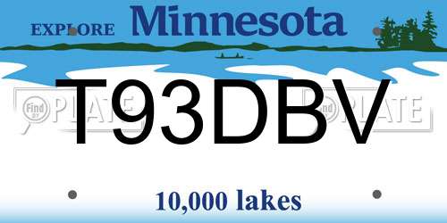 T93DBV Minnesota License Plate
