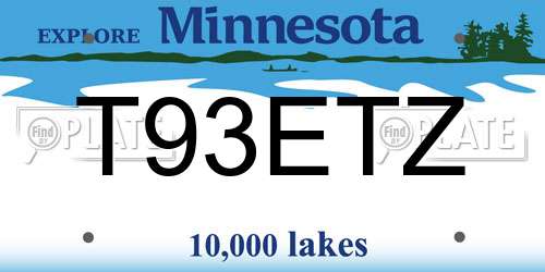 T93ETZ Minnesota License Plate