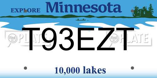 T93EZT Minnesota License Plate