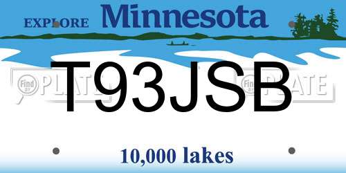T93JSB Minnesota License Plate