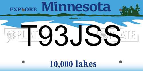 T93JSS Minnesota License Plate