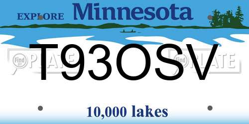 T93OSV Minnesota License Plate