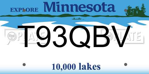 T93QBV Minnesota License Plate