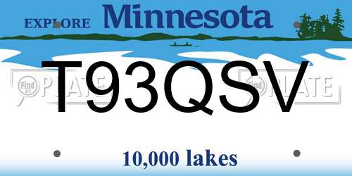T93QSV Minnesota License Plate