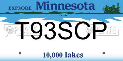 T93SCP Minnesota License Plate