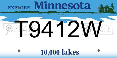 T9412W Minnesota License Plate
