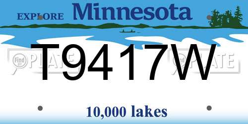 T9417W Minnesota License Plate
