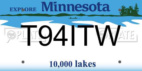 T94ITW Minnesota License Plate