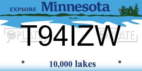 T94IZW Minnesota License Plate