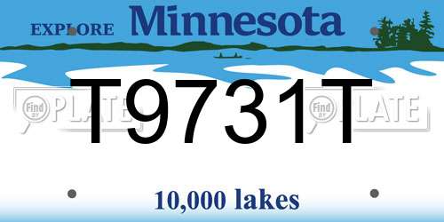 T9731T Minnesota License Plate