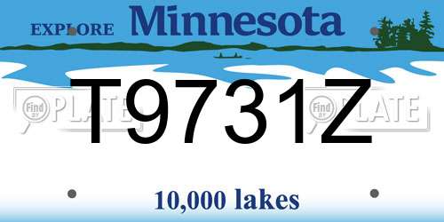 T9731Z Minnesota License Plate