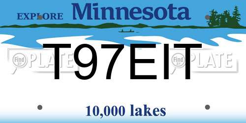 T97EIT Minnesota License Plate