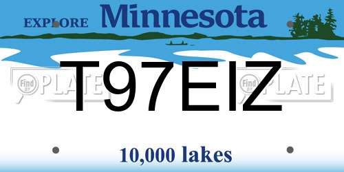 T97EIZ Minnesota License Plate