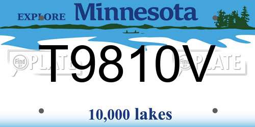 T9810V Minnesota License Plate