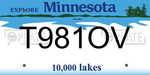 T981OV Minnesota License Plate