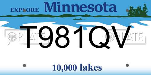 T981QV Minnesota License Plate