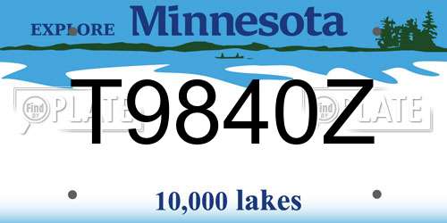 T9840Z Minnesota License Plate