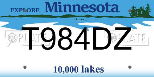 T984DZ Minnesota License Plate