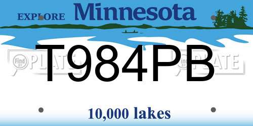 T984PB Minnesota License Plate