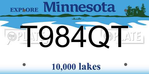 T984QT Minnesota License Plate