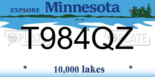T984QZ Minnesota License Plate