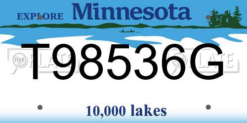 T98536G Minnesota License Plate