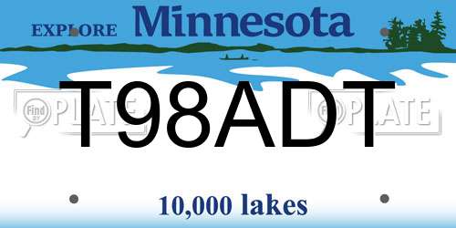 T98ADT Minnesota License Plate