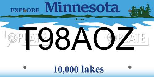 T98AOZ Minnesota License Plate