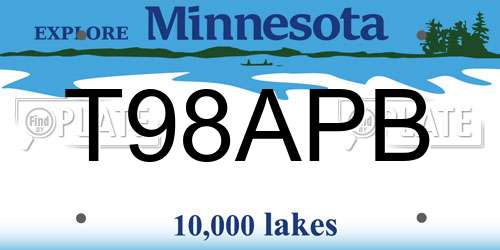 T98APB Minnesota License Plate