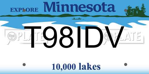 T98IDV Minnesota License Plate
