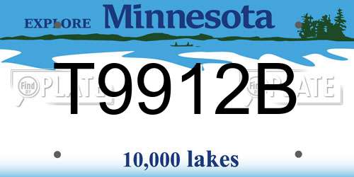 T9912B Minnesota License Plate