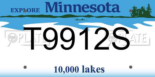 T9912S Minnesota License Plate