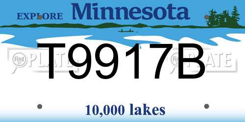 T9917B Minnesota License Plate