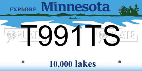 T991TS Minnesota License Plate