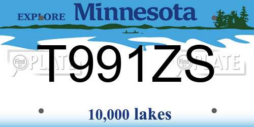 T991ZS Minnesota License Plate