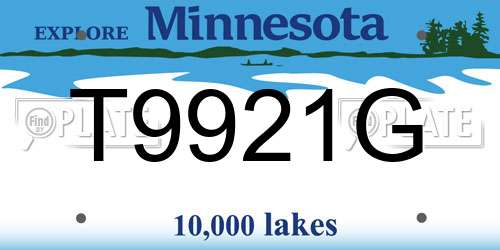 T9921G Minnesota License Plate