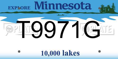 T9971G Minnesota License Plate